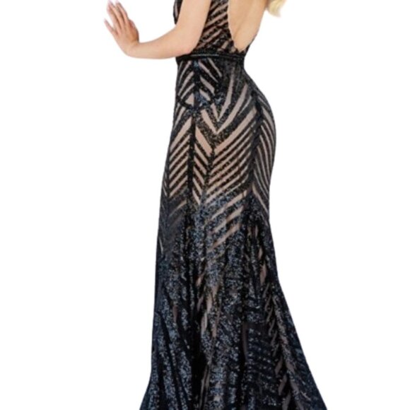 NWT Jovani 03570SC Sheer Prom Dress Rose/Gold Size 18 - Picture 2 of 5